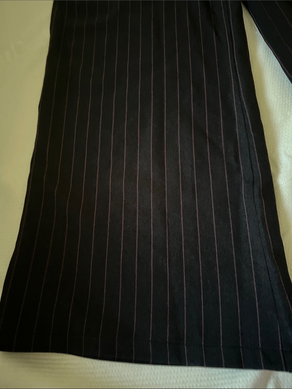 ASOS Black Pinstripe Wide-Leg Dress Pants New No tag - Picture 3 of 7